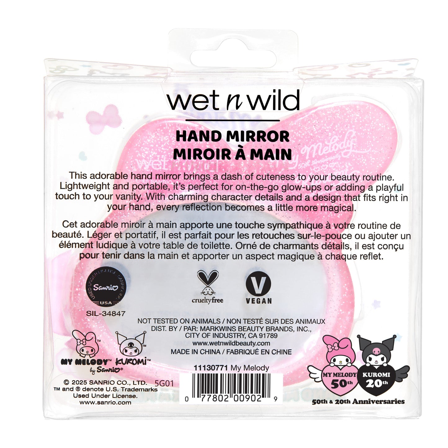 My Melody & Kuromi x Wet n Wild Hand Mirror (My Melody)