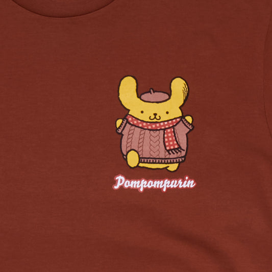 Pompompurin Adult Sharing Cozy Moments Tee (Brown)