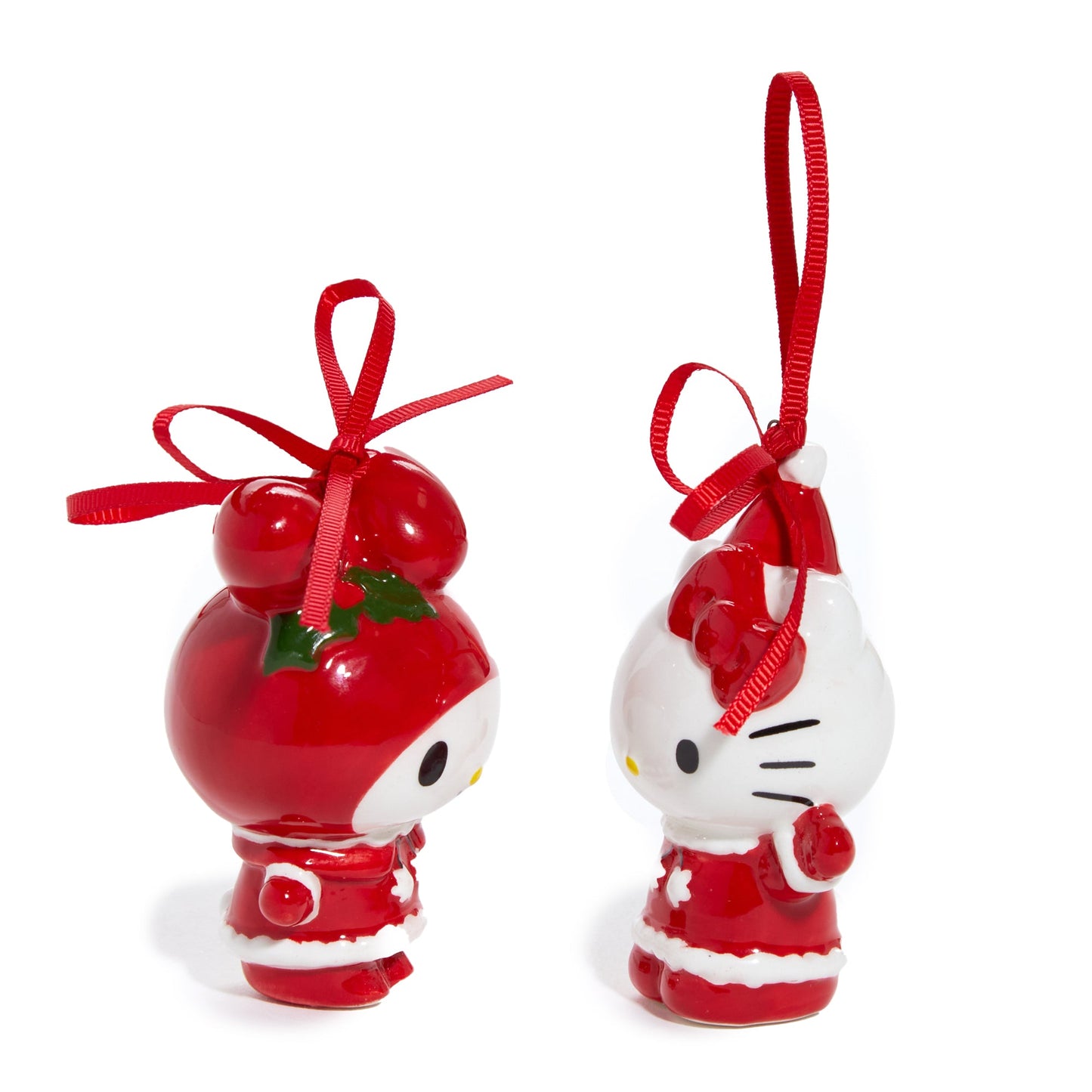 Hello Kitty and My Melody 2-pc Holiday Ceramic Ornament Set (Santa Suit)
