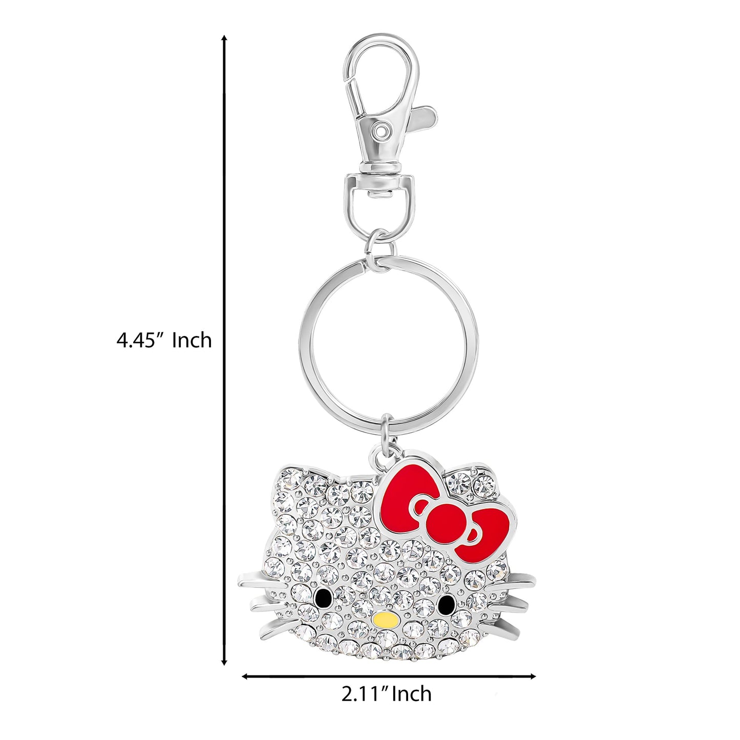 Hello Kitty Face Pave 3D Bling Keychain (Red)