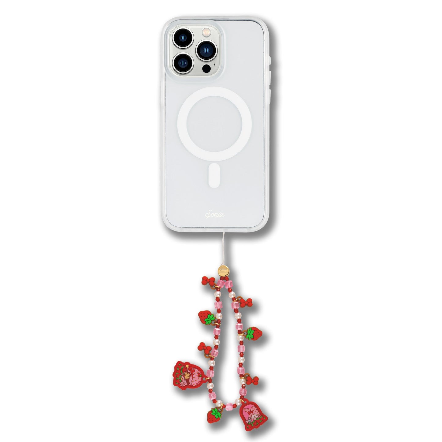 My Melody x Sonix Strawberry Shortcake Phone Beaded Wristlet