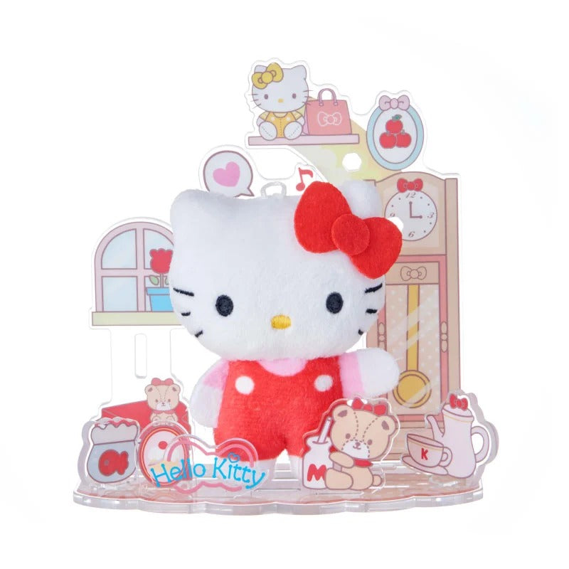 Hello Kitty Mini Plush & Acrylic Stand Set (Nuikatsu Plushie Life Series)