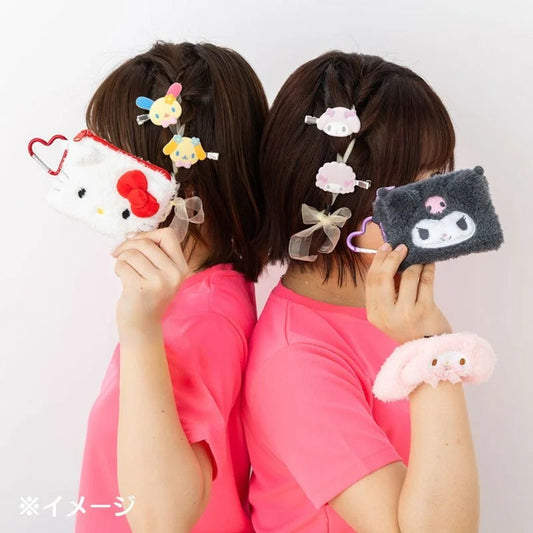 Kuromi Fuzzy Mini Zipper Pouch
