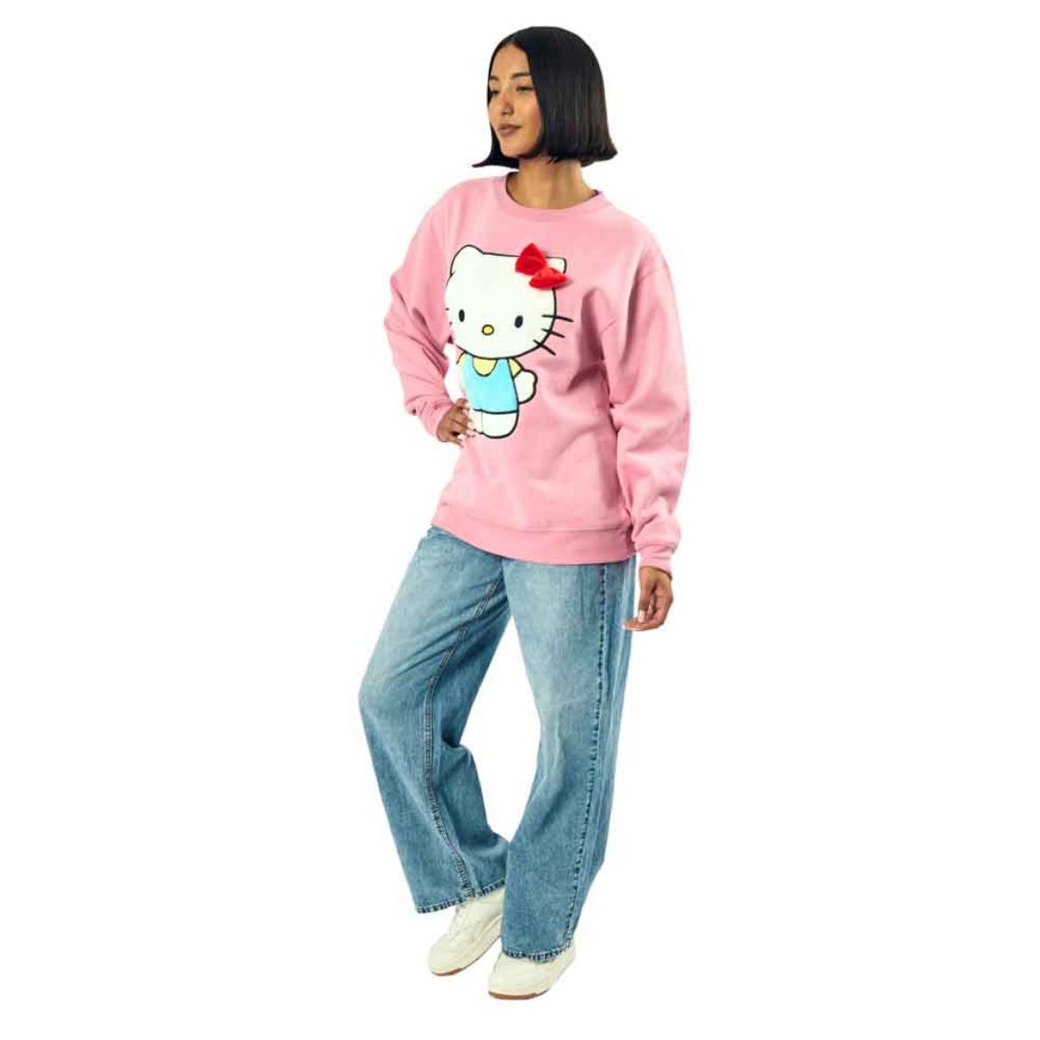 Hello Kitty 3D Bow Oversized Pink Sweatshirt