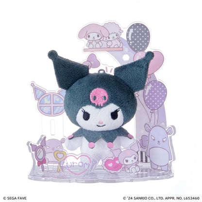 Kuromi Mini Plush & Acrylic Stand Set (Nuikatsu Plushie Life Series)