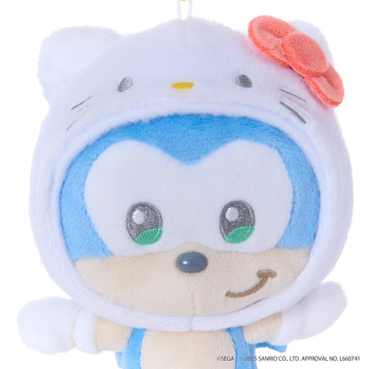 SONIC & FRIENDS x Hello Kitty and Friends Plush Mascot Keychain (Sonic x Hello Kitty)