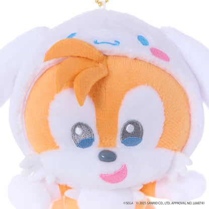SONIC & FRIENDS x Hello Kitty and Friends Plush Mascot Keychain (Tails x Cinnamoroll)