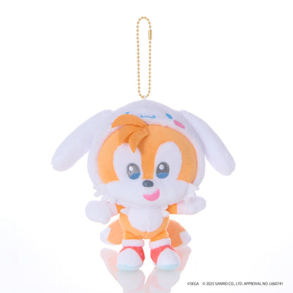 SONIC & FRIENDS x Hello Kitty and Friends Plush Mascot Keychain (Tails x Cinnamoroll)