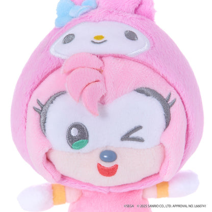 SONIC & FRIENDS x Hello Kitty and Friends Plush Mascot Keychain (Amy x My Melody)