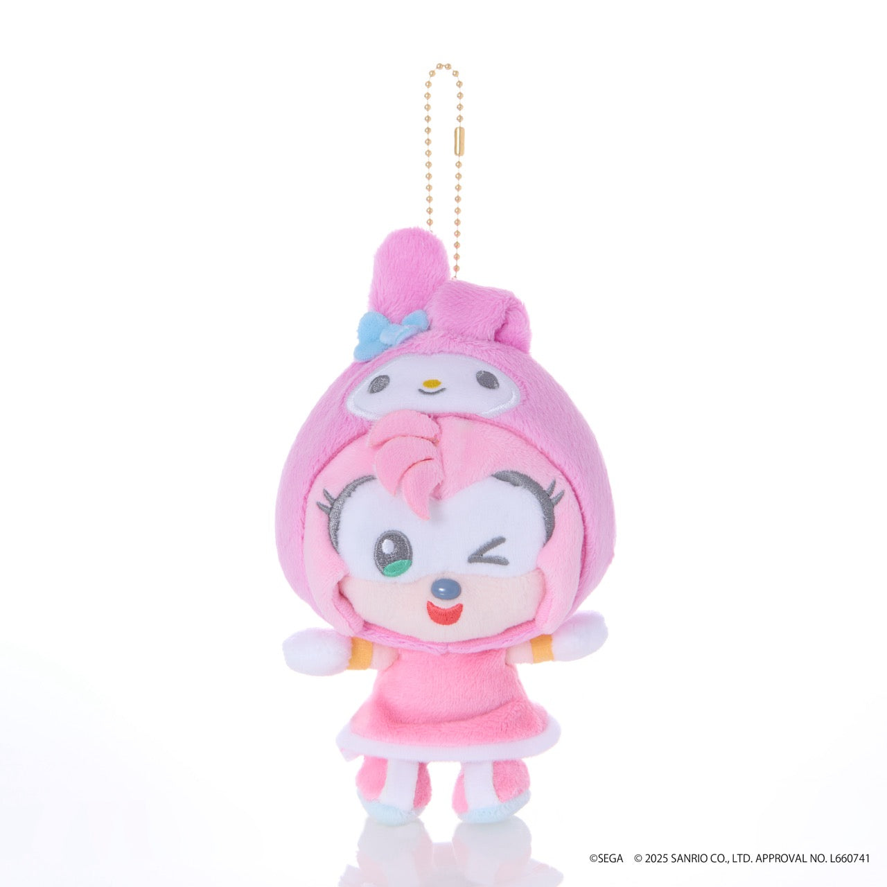 SONIC & FRIENDS x Hello Kitty and Friends Plush Mascot Keychain (Amy x My Melody)