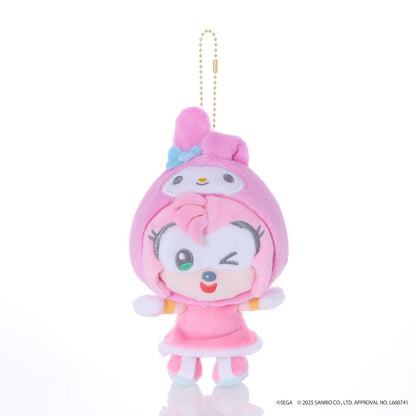 SONIC & FRIENDS x Hello Kitty and Friends Plush Mascot Keychain (Amy x My Melody)
