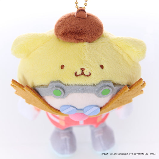 SONIC & FRIENDS x Hello Kitty and Friends Plush Mascot Keychain (Dr. Eggman x Pompompurin)