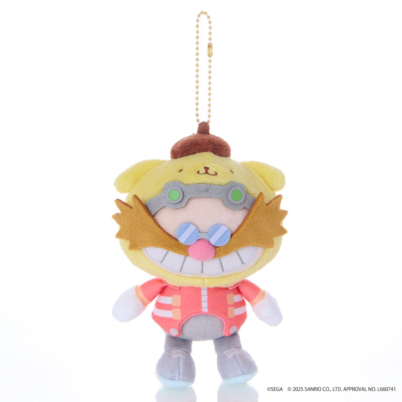 SONIC & FRIENDS x Hello Kitty and Friends Plush Mascot Keychain (Dr. Eggman x Pompompurin)
