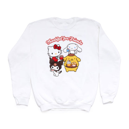 Hello Kitty and Friends Big Kids Thankful For Friends Crewneck (Ivory)