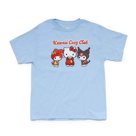 Hello Kitty and Friends Big Kids Kawaii Cozy Club Tee (Light Blue)