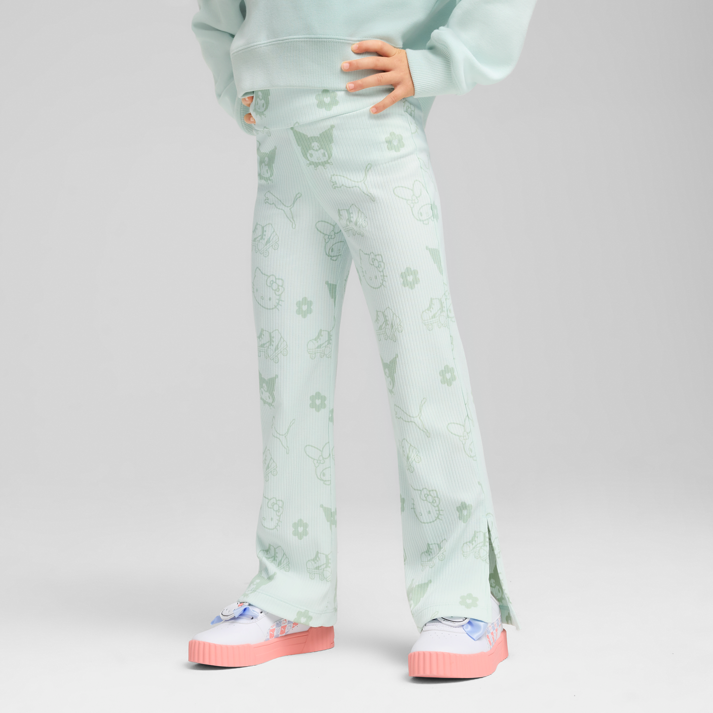 Hello Kitty and Friends x PUMA Kids Ribbed Flared Leggings (Peaceful Blue)