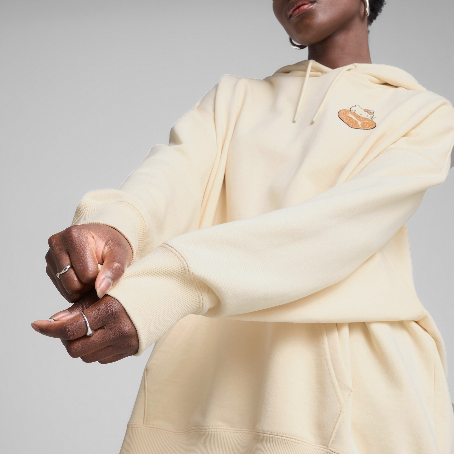Hello Kitty x PUMA Graphic Oversized Hoodie (Alpine Snow)