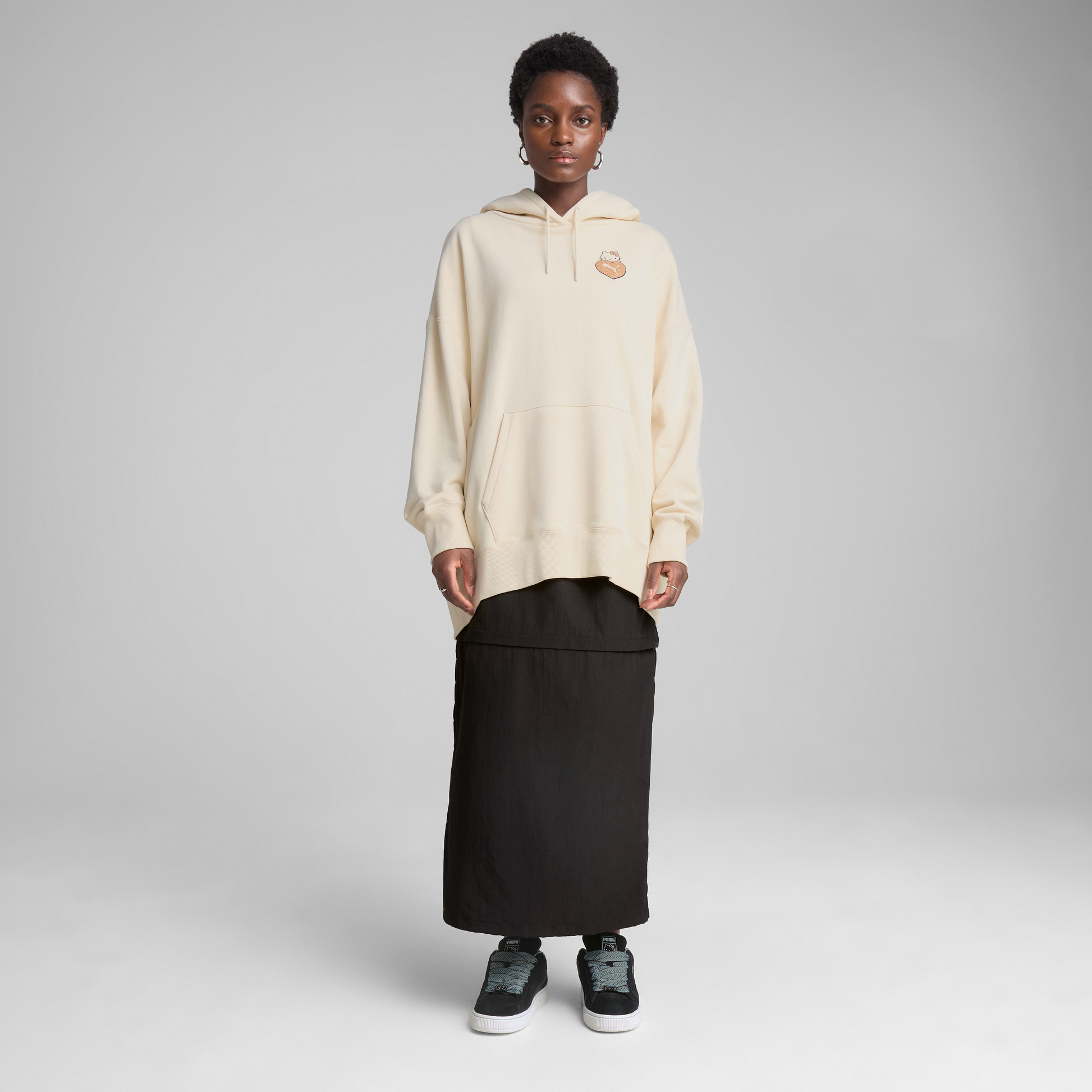 Hello Kitty x PUMA Graphic Oversized Hoodie (Alpine Snow)