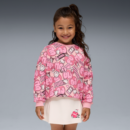Hello Kitty and Friends x PUMA Kids Relaxed All-over Print Crewneck (Pinkscape)