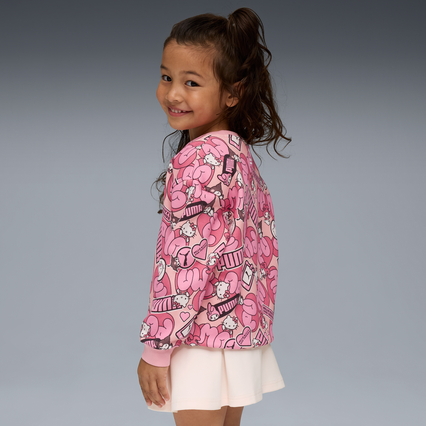 Hello Kitty and Friends x PUMA Kids Relaxed All-over Print Crewneck (Pinkscape)