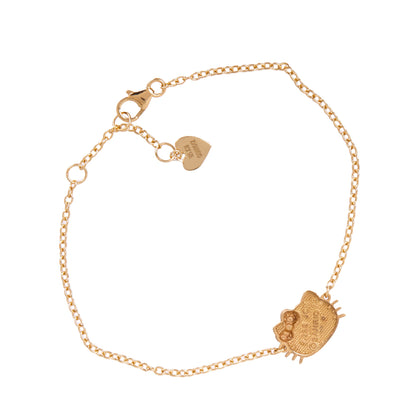 Hello Kitty Gold Plated Sparkle Bow Bracelet