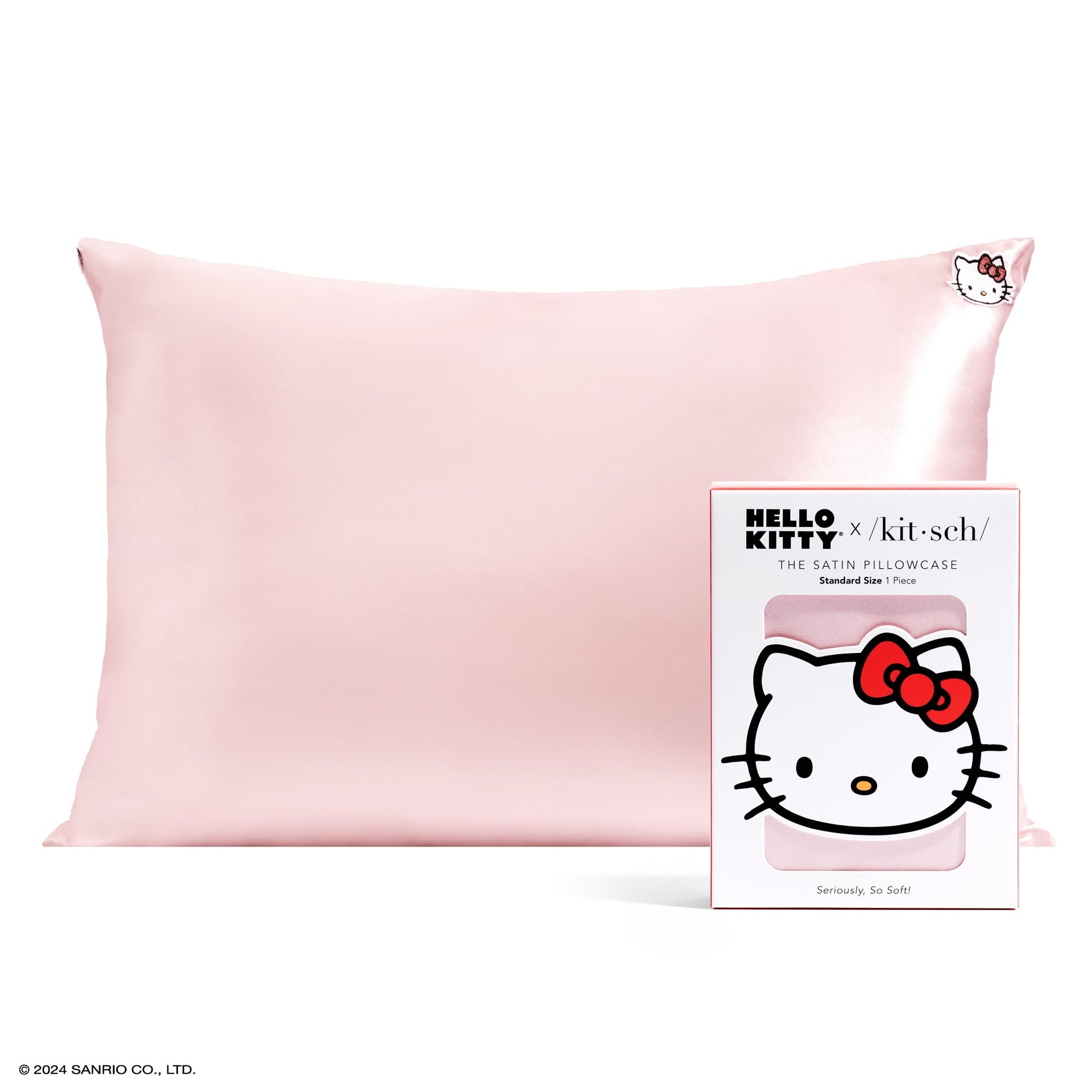 Hello Kitty x Kitsch Face Pillowcase (Solid Pink)