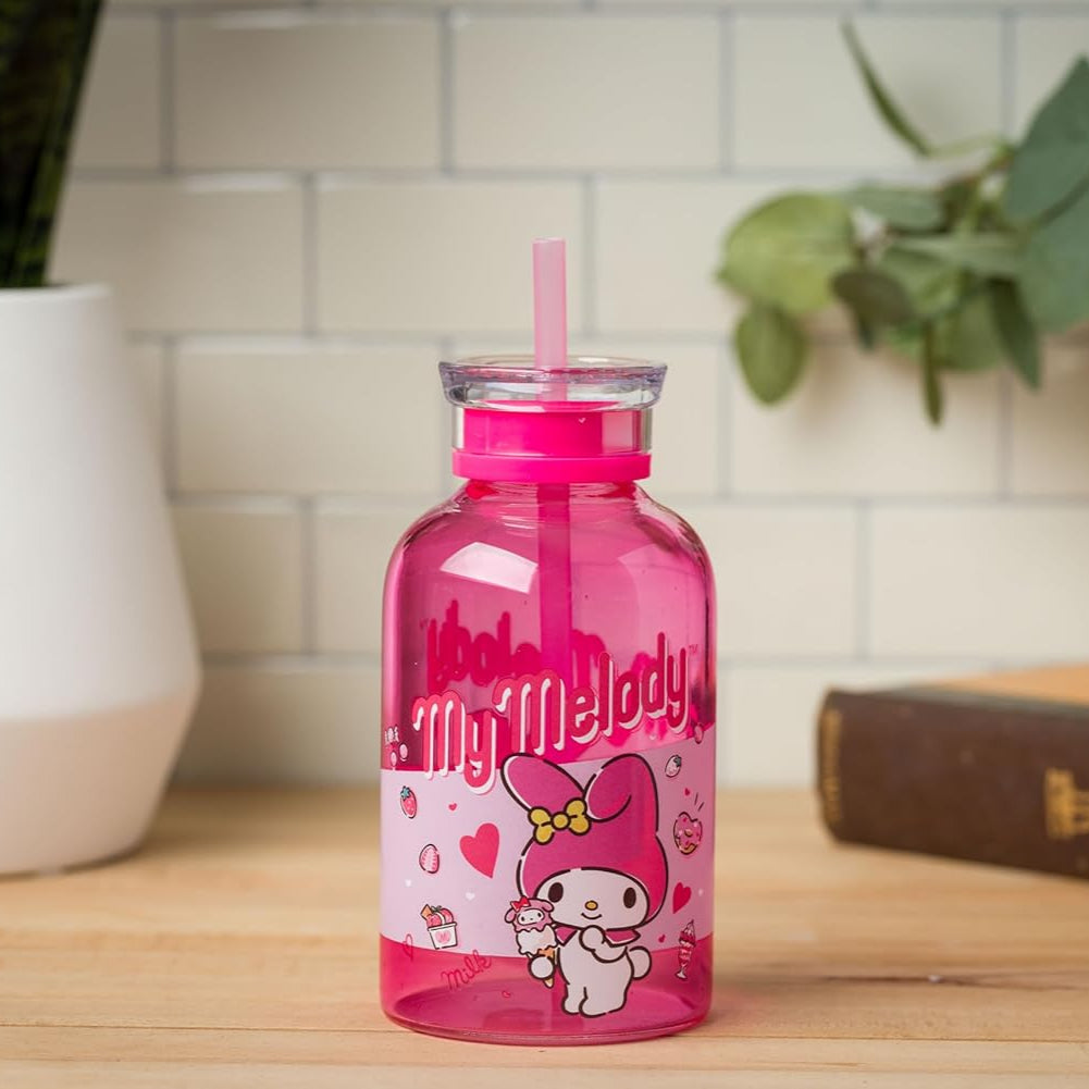 My Melody 15oz Mini Milk Bottle Glass Tumbler