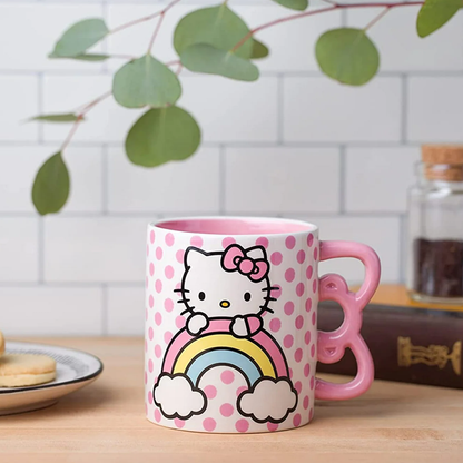 Hello Kitty Sculpted Bow & Rainbow Ceramic Mug