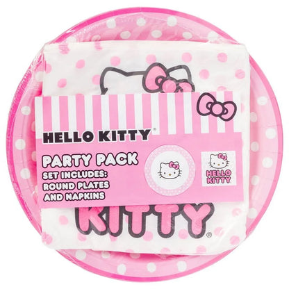 Hello Kitty Paper Napkin & Plate 32-pc Party Pack (Pink Dots)