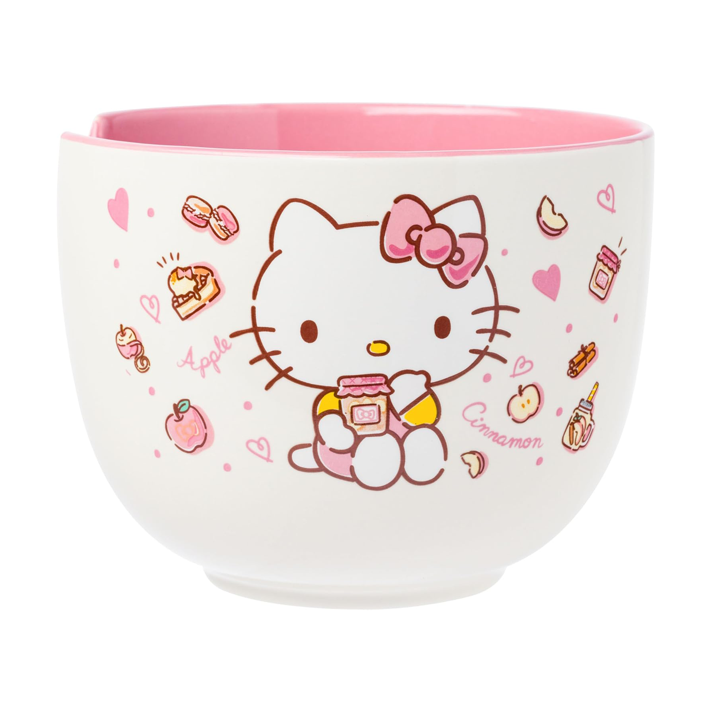 Hello Kitty Ceramic Ramen Bowl and Chopsticks/Spoon Set (Apples and Cinnamon)