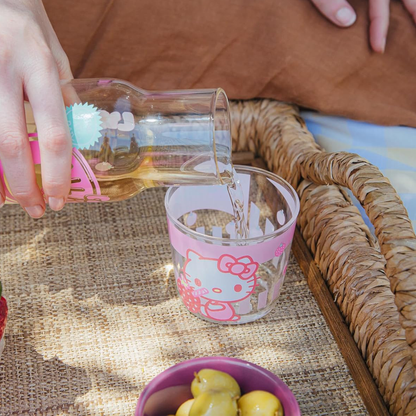 Hello Kitty Glass Carafe and Cup Set (Strawberry Milk)