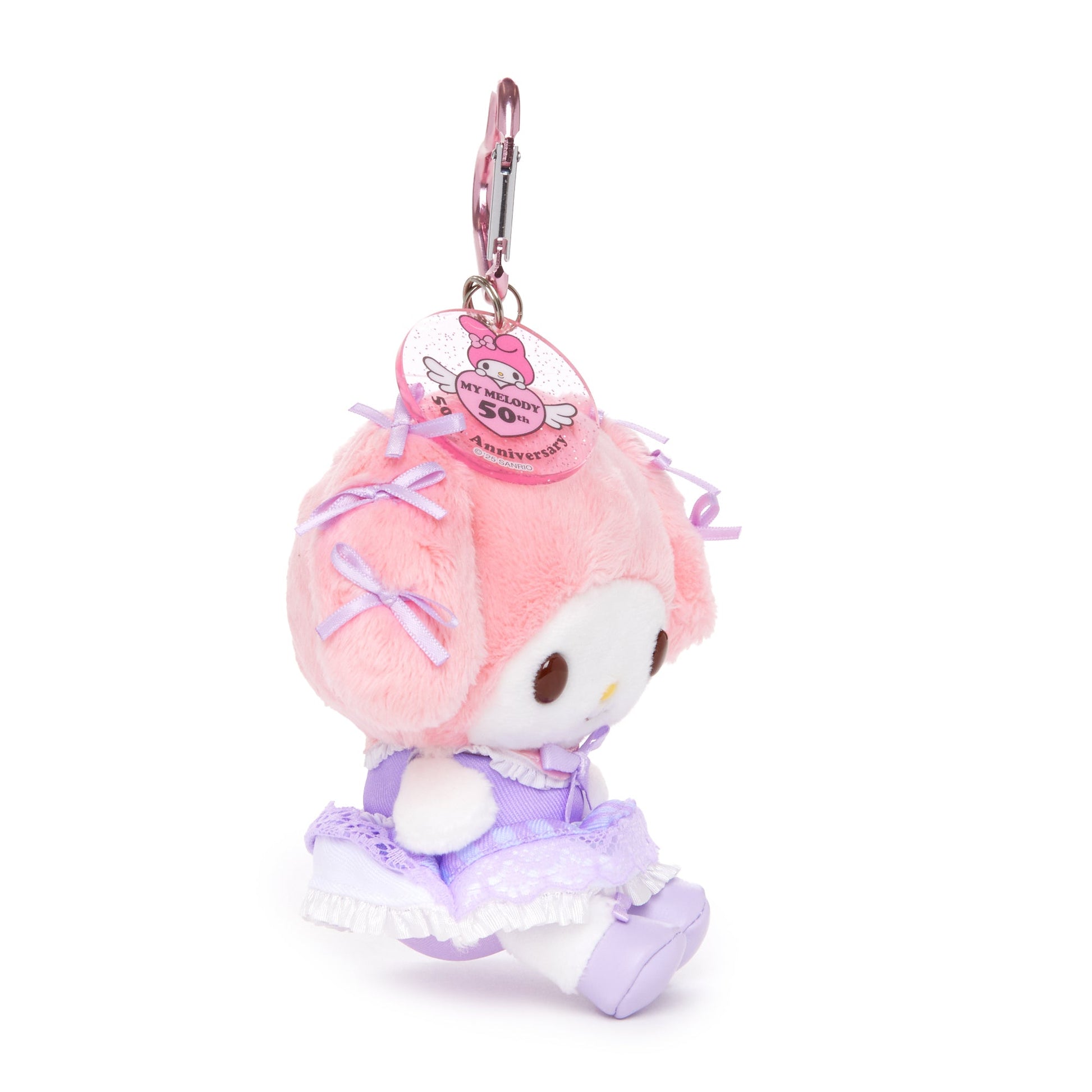 My Melody Pink Ribbon Plush Mascot Keychain (50th Anniv. Series)