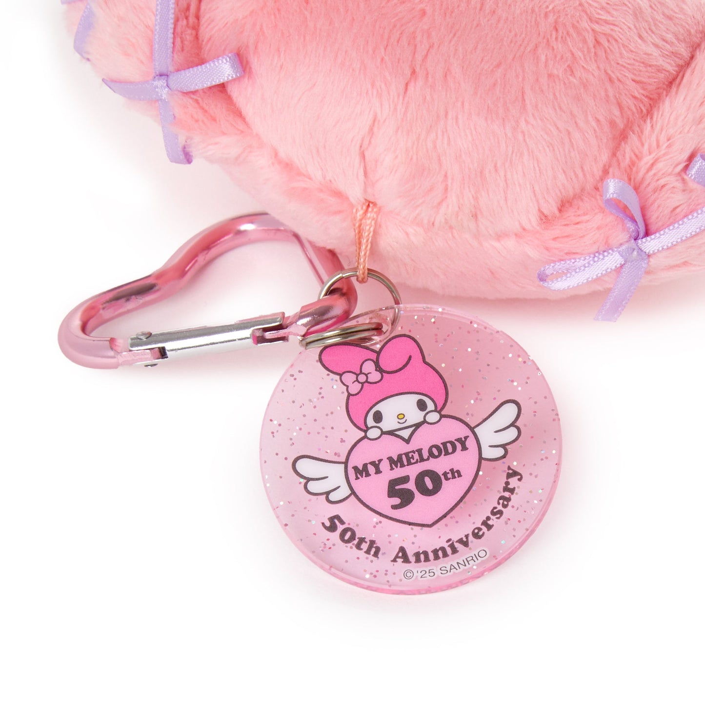 My Melody Pink Ribbon Plush Mascot Keychain (50th Anniv. Series)