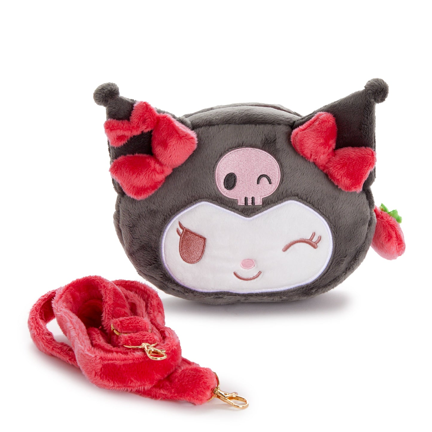 Kuromi Plush Crossbody Bag (Strawberry News 50th Anniversary)
