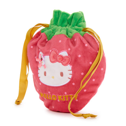 Hello Kitty Drawstring Pouch (Strawberry News 50th Anniversary)