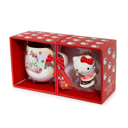 Hello Kitty Holiday Ski Ceramic Mug and Figurine Gift Set