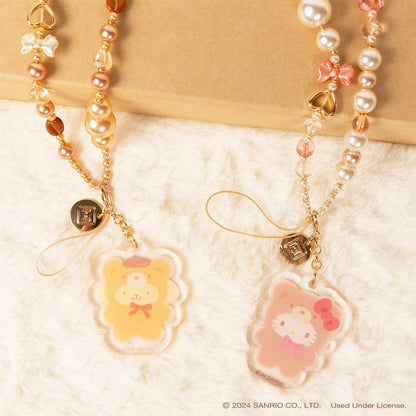 Hello Kitty Latte Bear Beaded Charm Mobile Phone Wrist Strap