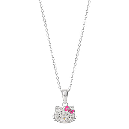 Hello Kitty Sterling Silver Crystal Necklace