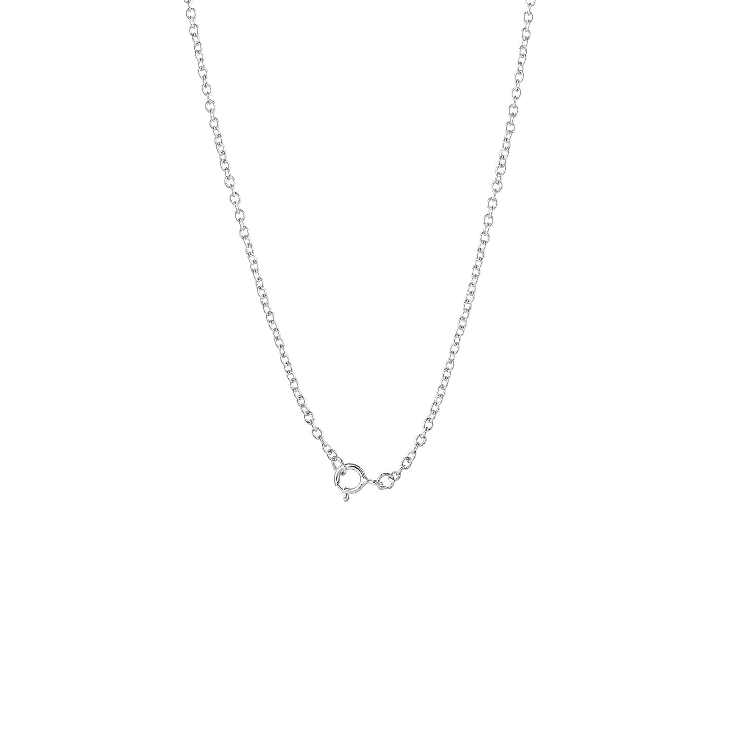 Hello Kitty 18" Quatrefoil Sterling Silver Pendant Necklace (Pink & White Sapphire)