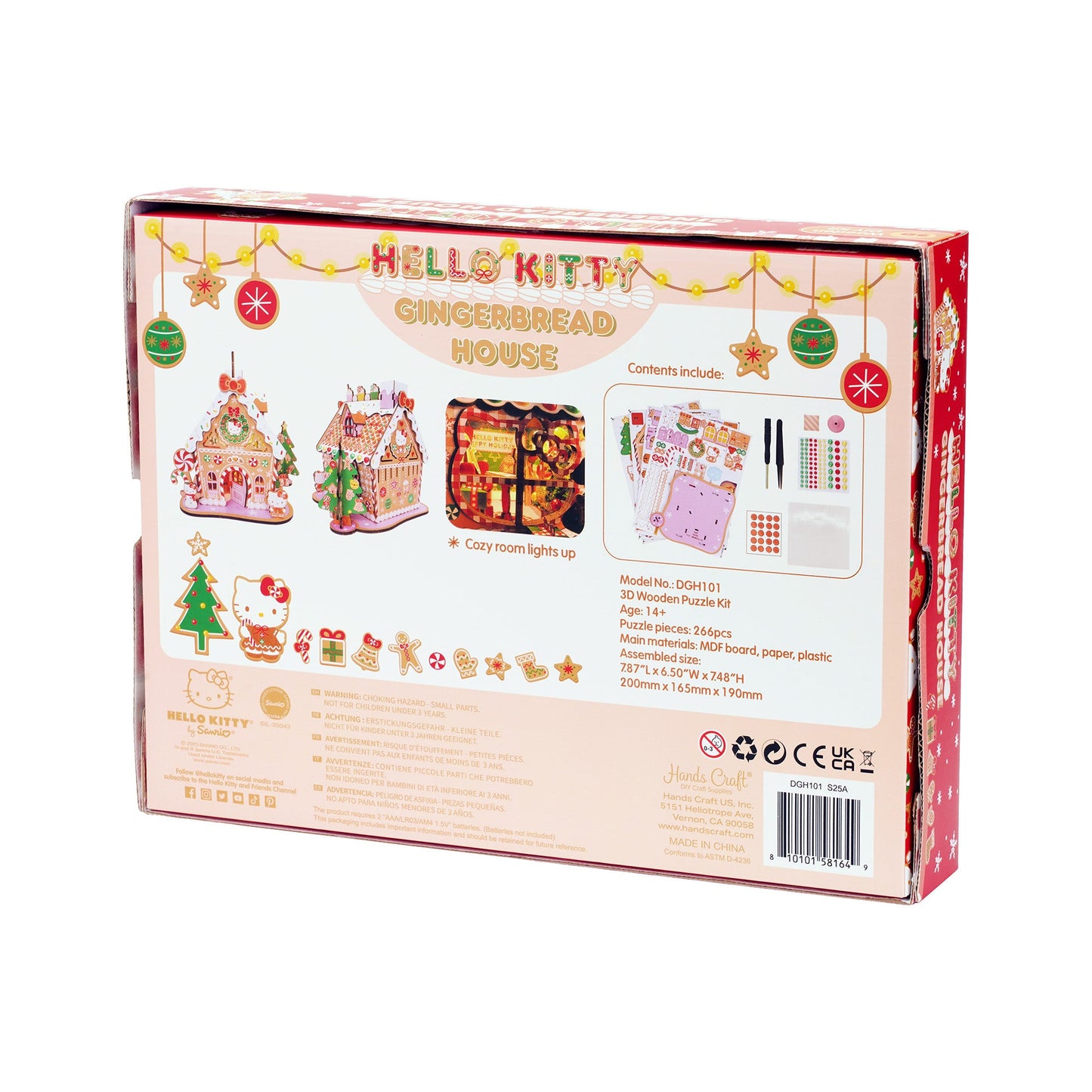 Hello Kitty Gingerbread House 3D Wooden Puzzle