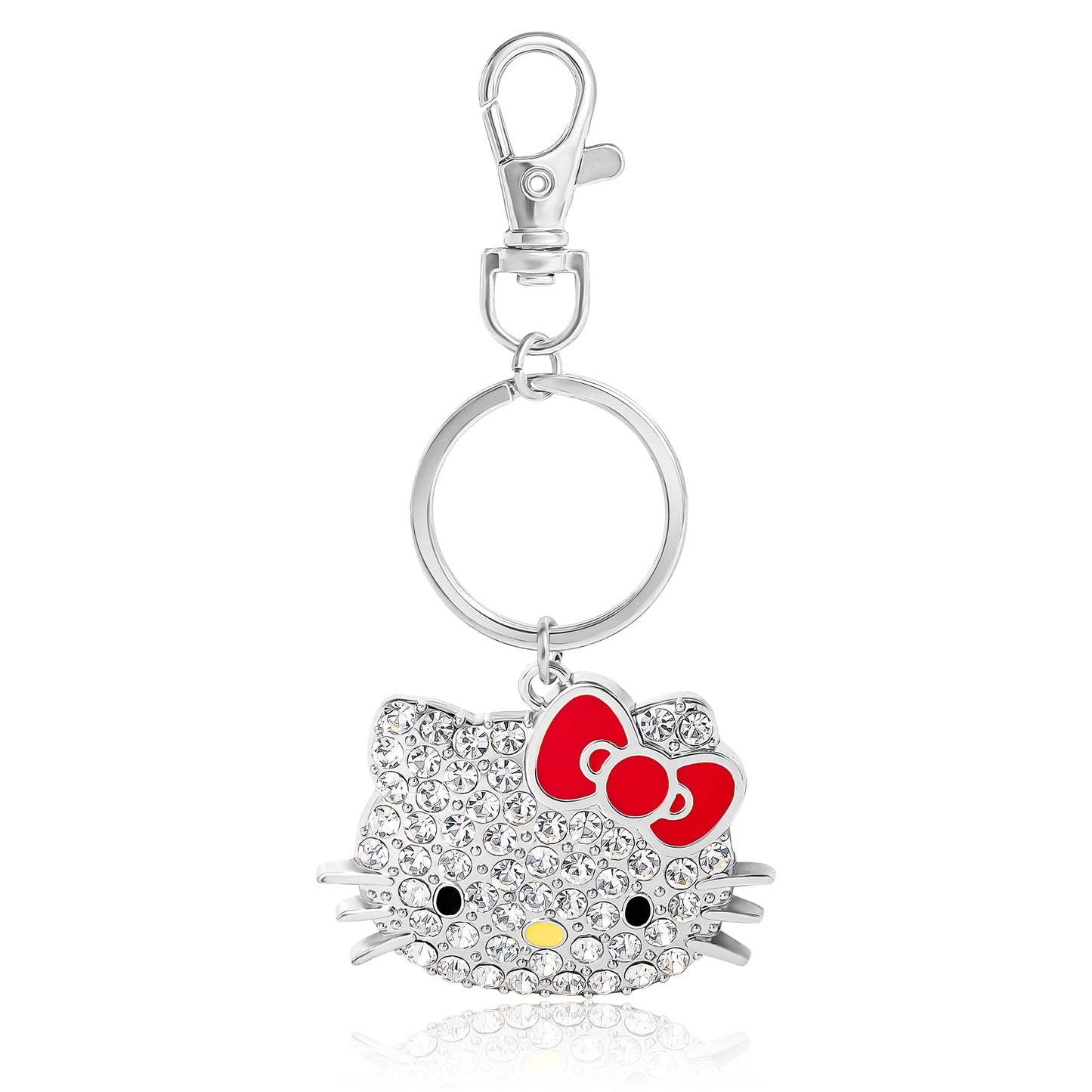 Hello Kitty Face Pave 3D Bling Keychain (Red)