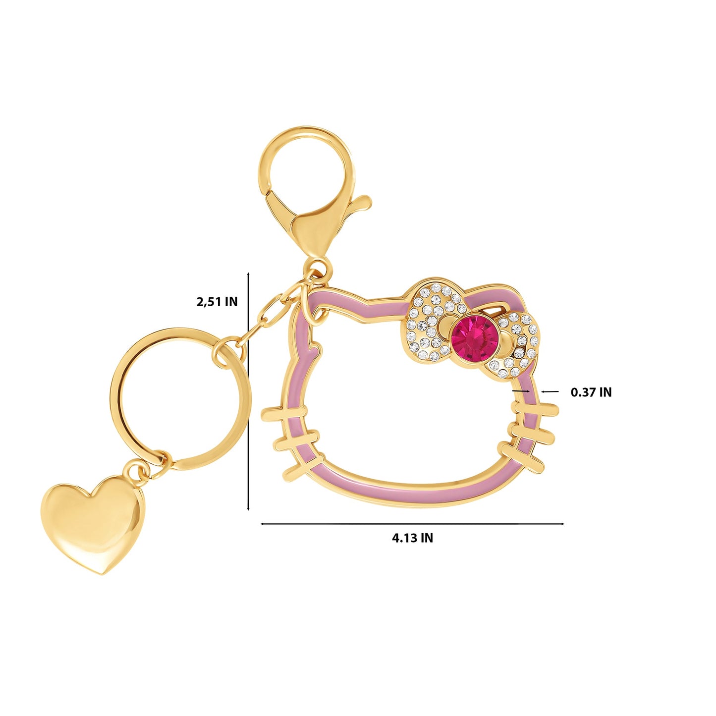 Hello Kitty Silhouette Heart Keychain