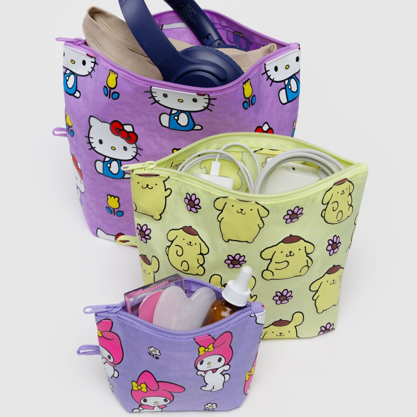 Hello Kitty and Friends x Baggu Go Pouch Set (Fruits + Florals)