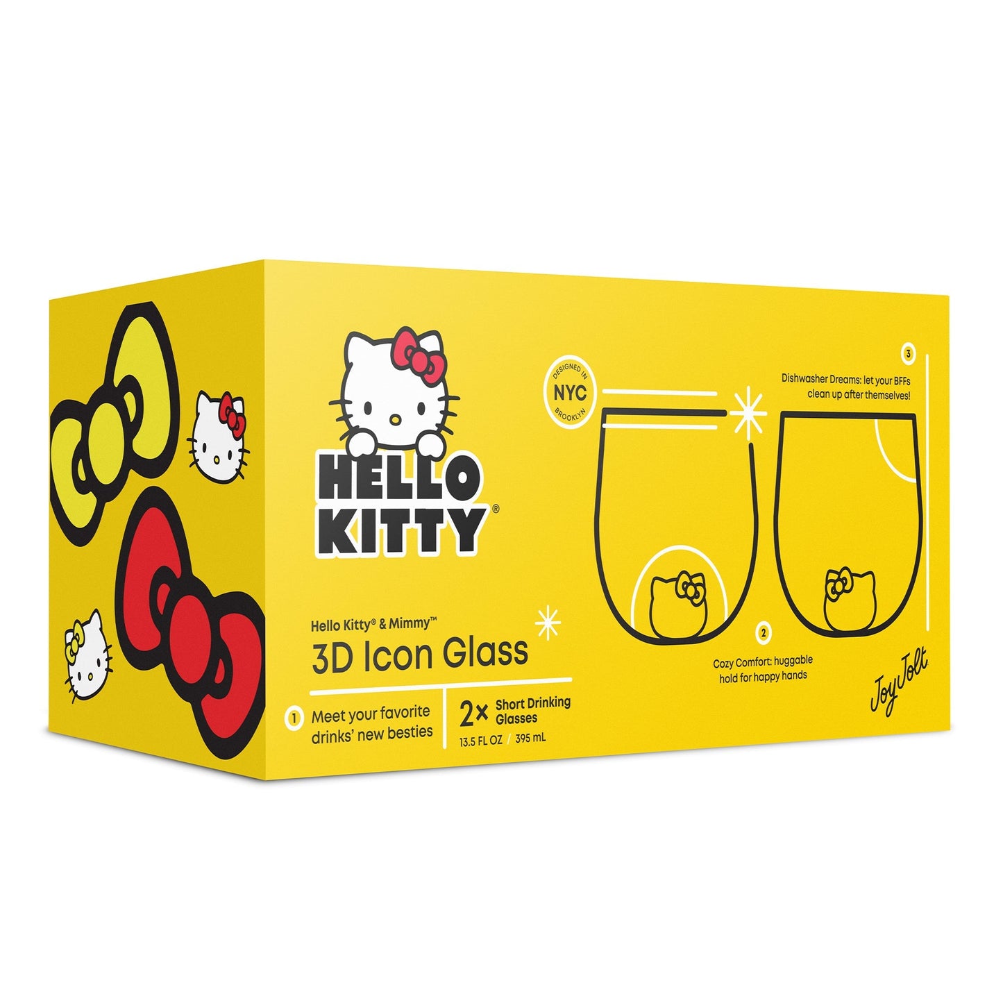 Hello Kitty and Mimmy 3D Icon Short Drinking Glasses (Set of 2)