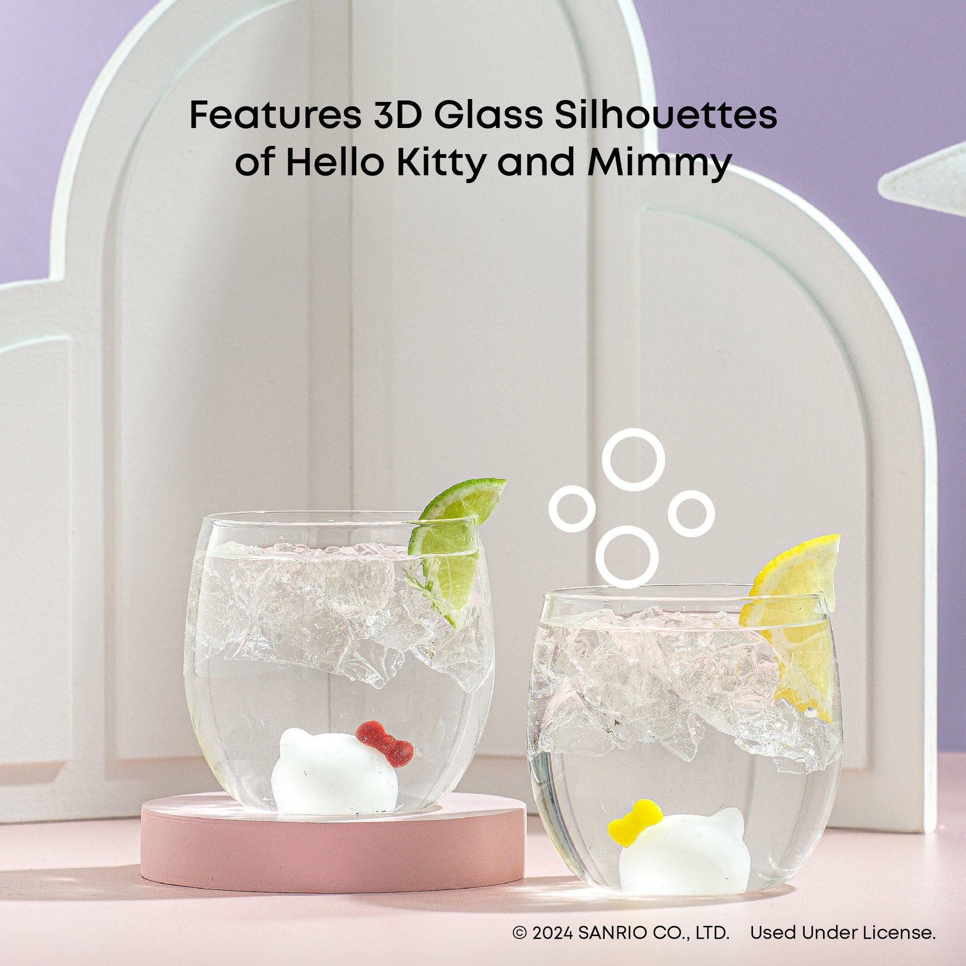 Hello Kitty and Mimmy 3D Icon Short Drinking Glasses (Set of 2)