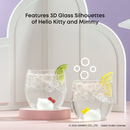 Hello Kitty and Mimmy 3D Icon Short Drinking Glasses (Set of 2)