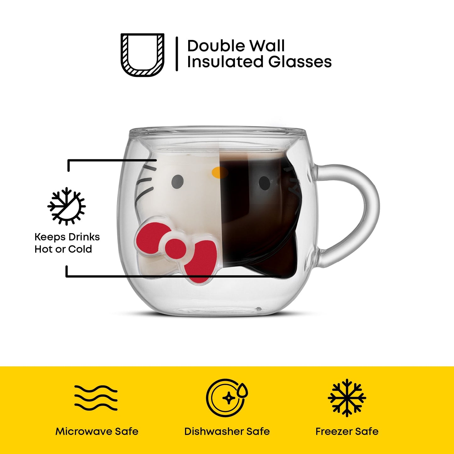 Hello Kitty 3D Double Wall Coffee Mug