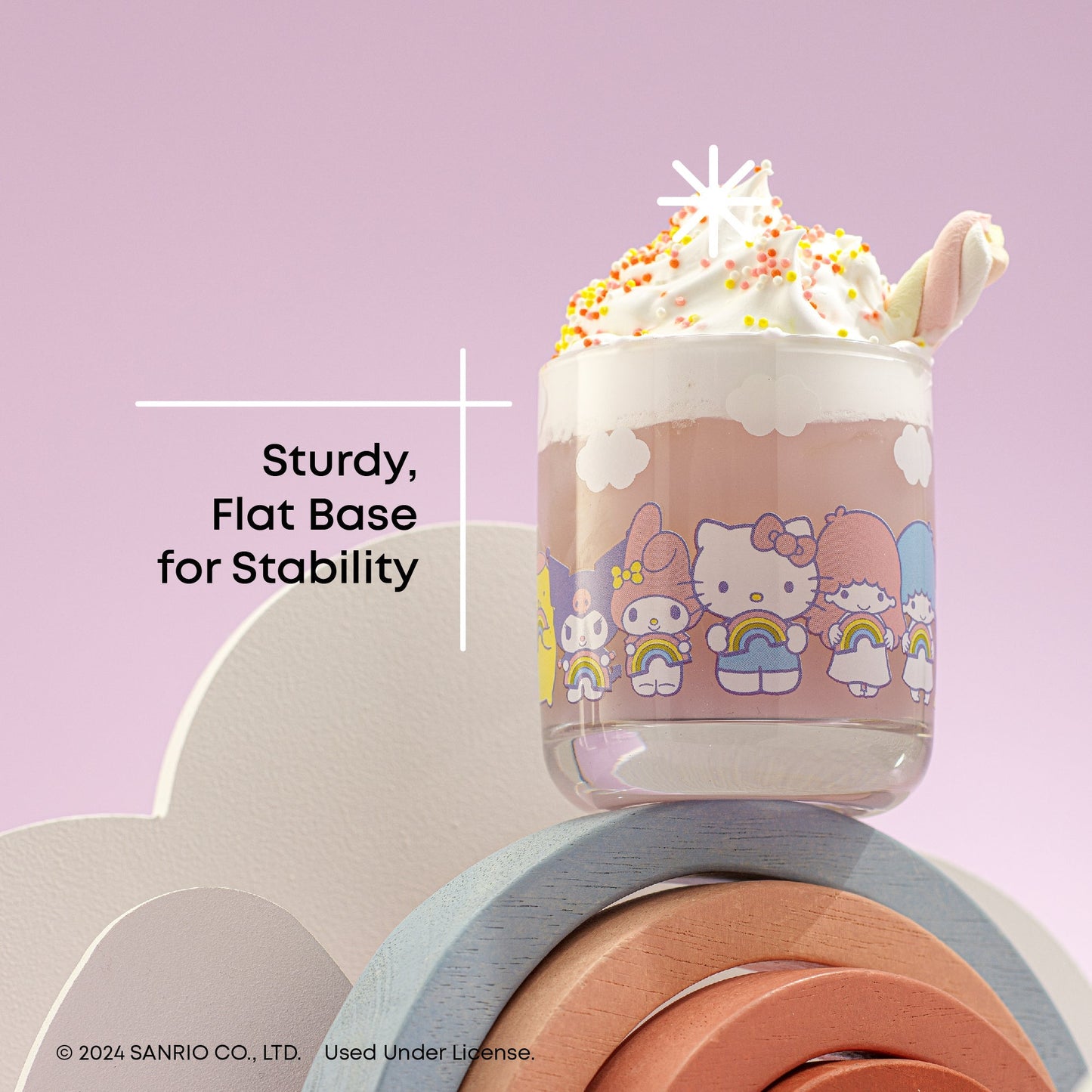 Hello Kitty and Friends Rainbow Short Drinking Glasses (Set of 4)