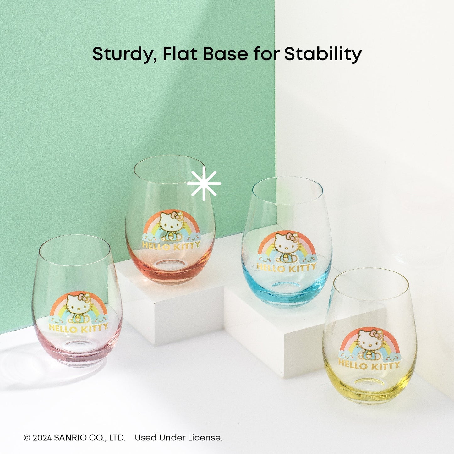 Hello Kitty Sweet Rainbow Stemless Glasses (Set of 4)