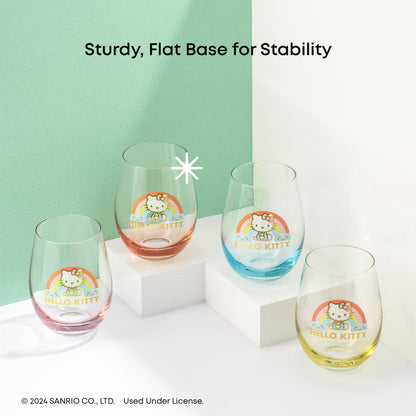 Hello Kitty Sweet Rainbow Stemless Glasses (Set of 4)